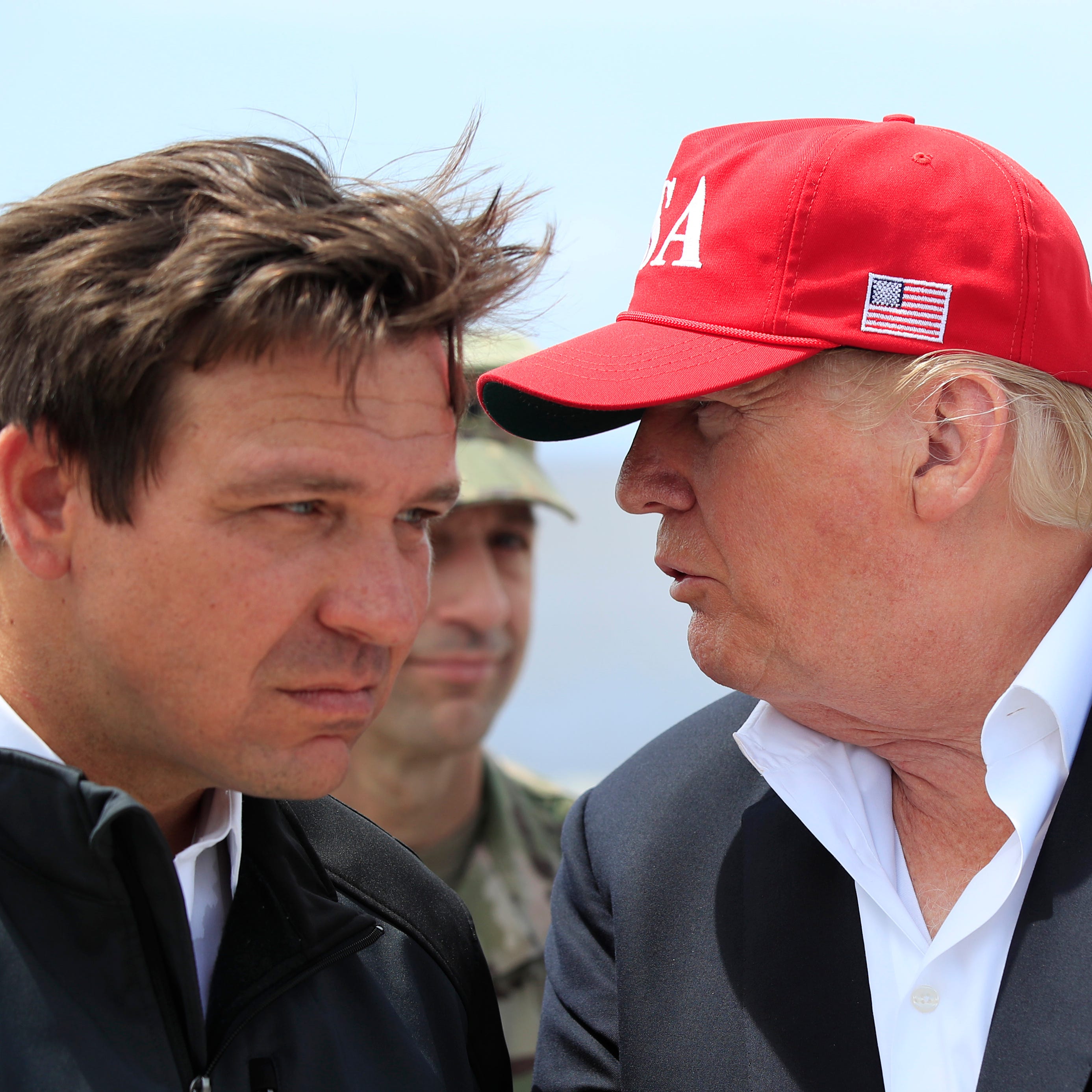 President Donald Trump and Florida Gov. Ron DeSantis in Canal Point, Fla., on March 29, 2019.