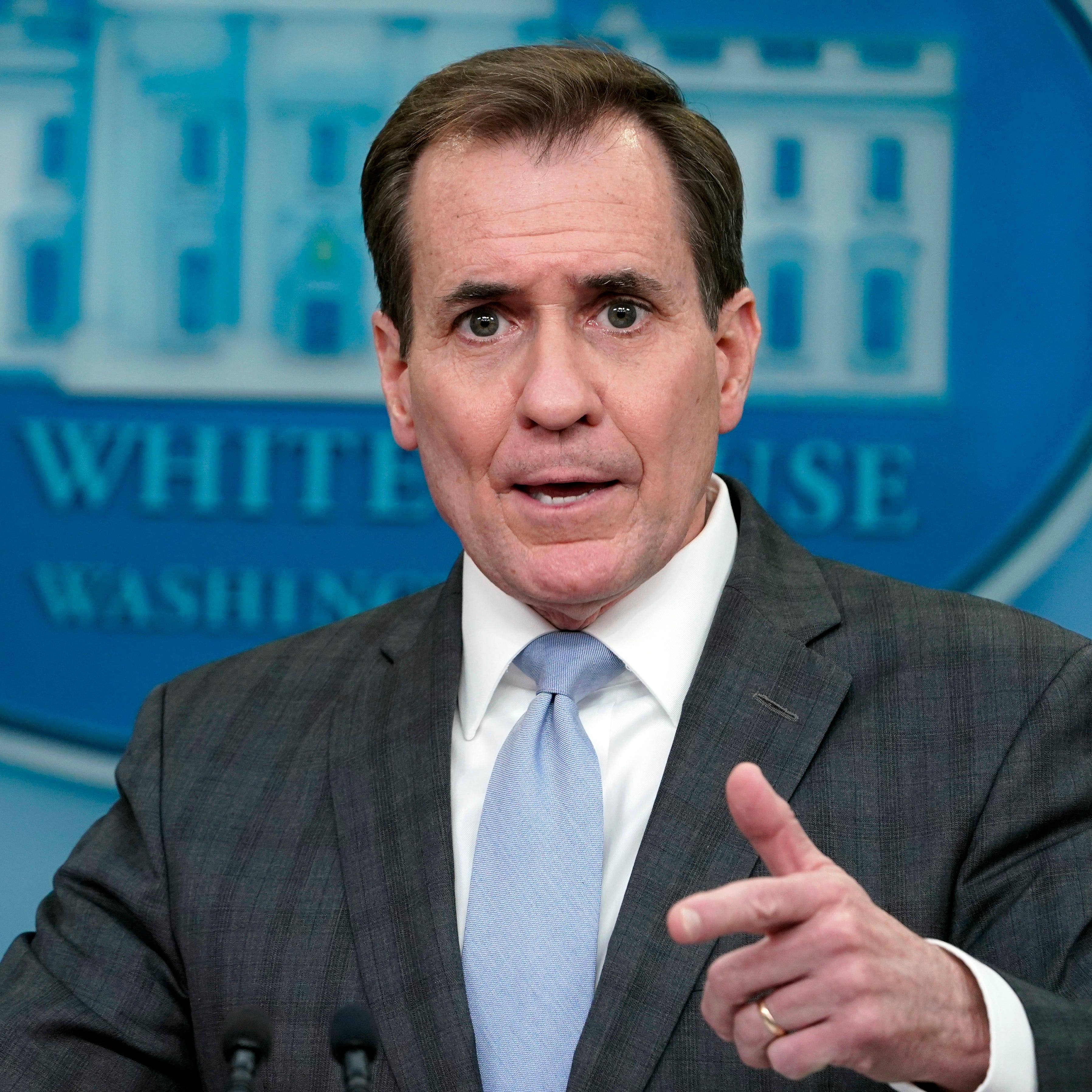 National Security Council spokesman John Kirby speaks during the daily briefing at the White House in Washington, Friday, Feb. 10, 2023. (AP Photo/Susan Walsh)