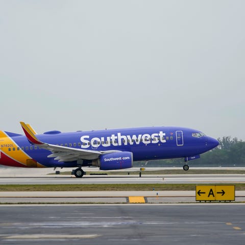 A Southwest Airlines Boeing 737 passenger plane ta