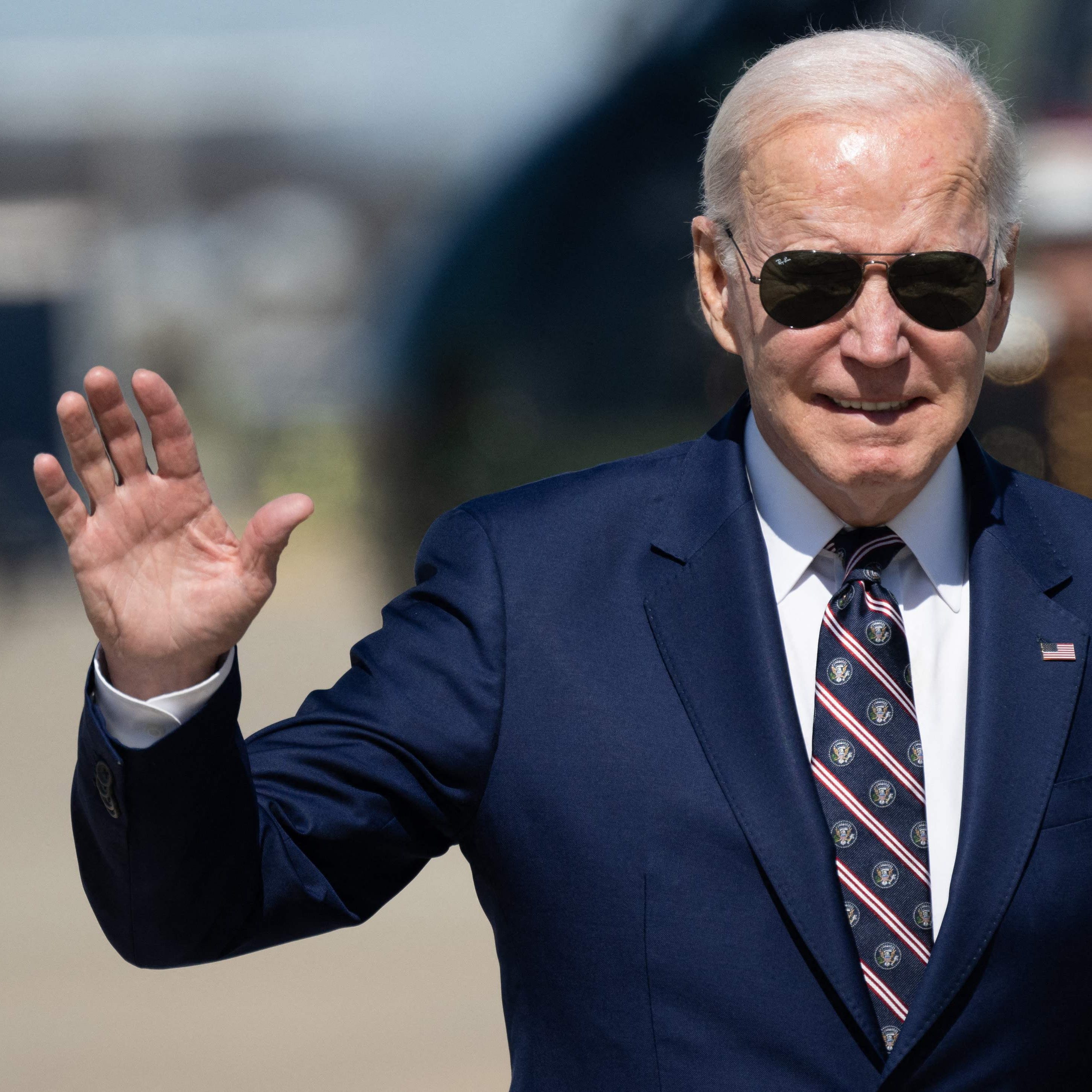 US President Joe Biden arrives to board Air Force One at Joint Base Andrews in Maryland on March 9, 2023, as he travels to Philadelphia. - President Joe Biden will present what amounts to his expected 2024 reelection pitch on March 9, with the unveiling of a proposed budget protecting free health care for the elderly, while taxing wealthy Americans to help slash the national deficit. (Photo by SAUL LOEB / AFP) (Photo by SAUL LOEB/AFP via Getty Images) ORIG FILE ID: AFP_33AV3VV.jpg