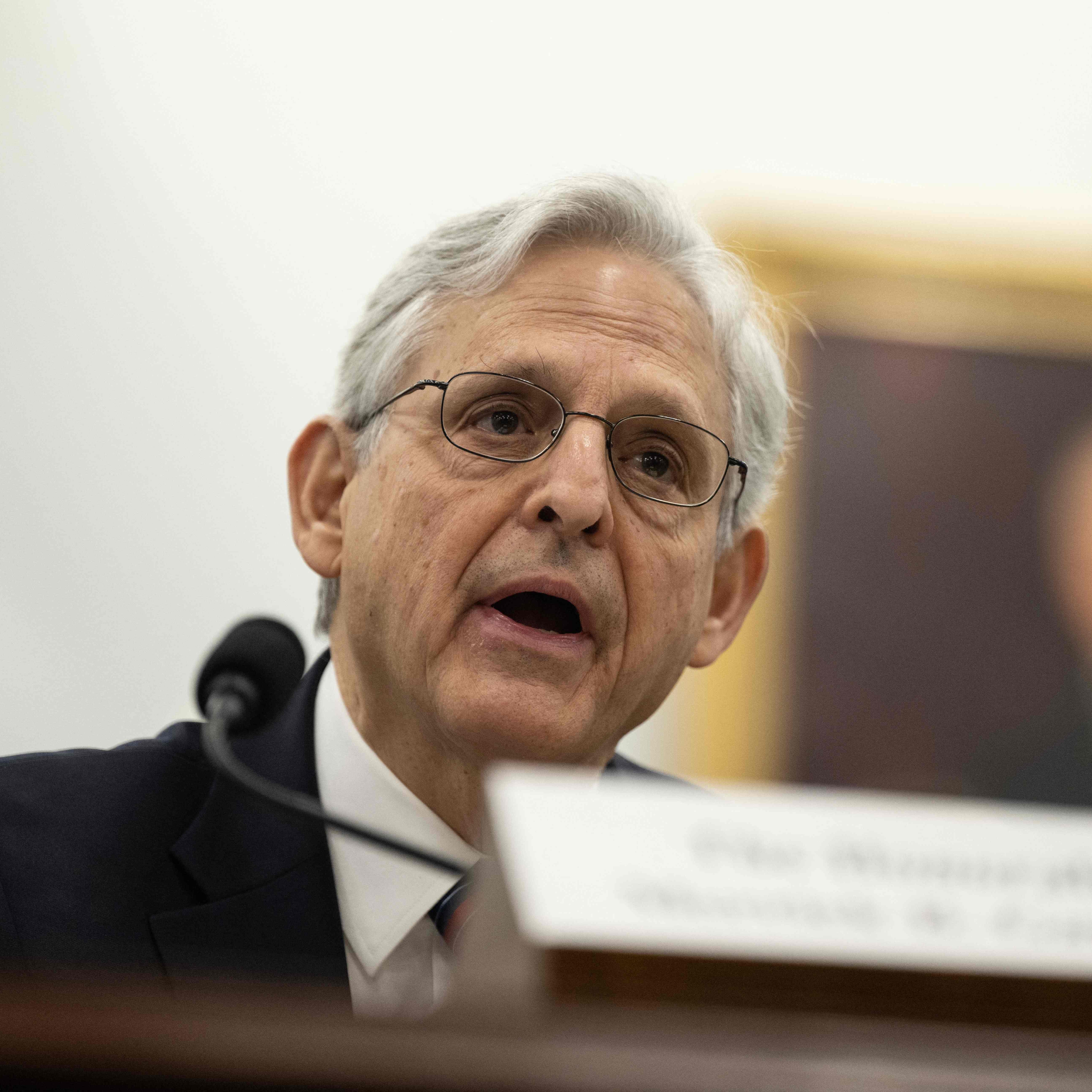 Attorney General Merrick Garland testifies about the Justice Department budgte March 29, 2023, at a House Appropriations Committee Commerce, Justice, Science, and Related Agencies Subcommittee in Washington, D.C.