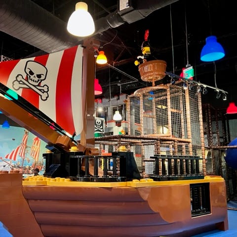 Guests can climb aboard a kid-size ship in Pirate Adventure Land.