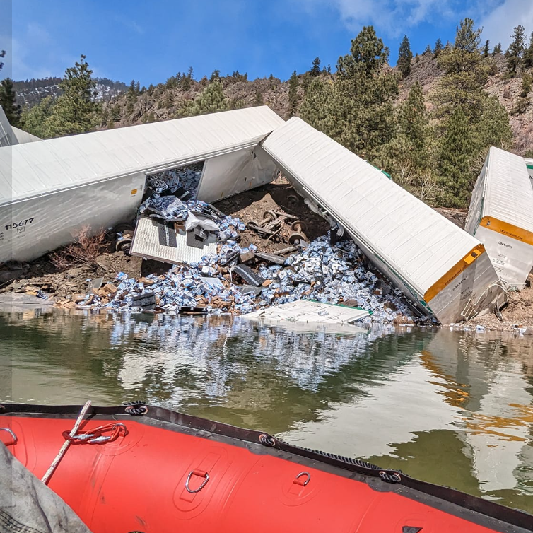 A freight train derailed in Montana on April 2, 2023, in the latest of a string of rail incidents in the United States, officials said. The derailment took place in Paradise about 9 a.m., according to a press release from the Plains-Paradise Rural Fire District.