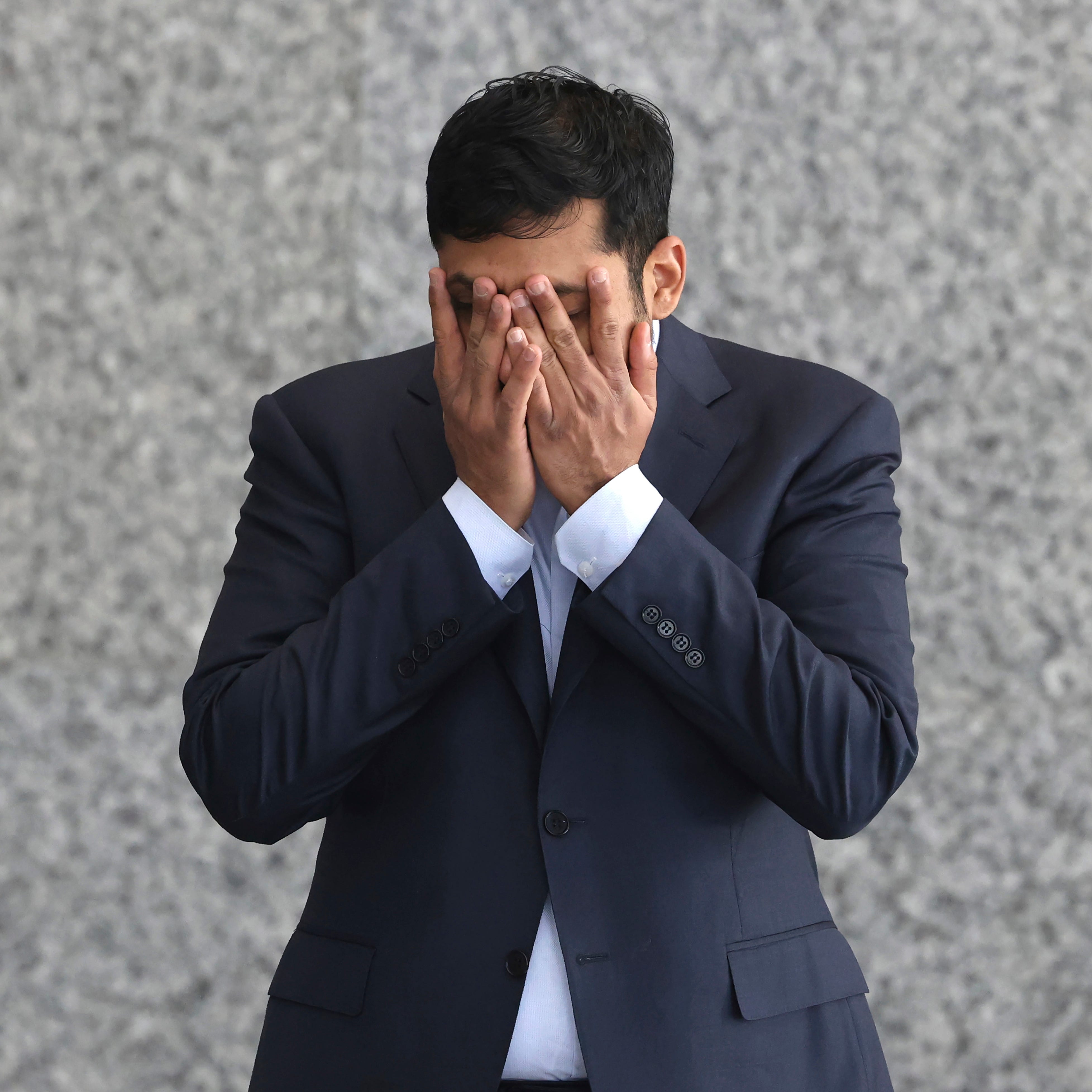 Former Outcome Health CEO Rishi Shah arrives for the verdict in the criminal fraud trial at the Dirksen Courthouse, Tuesday, April 11, 2023. Jurors found three former leaders of a Chicago-based company guilty of multiple counts of fraud on Tuesday, following a 10-week federal trial that tracked Outcome Health's rise and dramatic fall after allegations that the officials had lied to customers and investors while taking in about $1 billion.