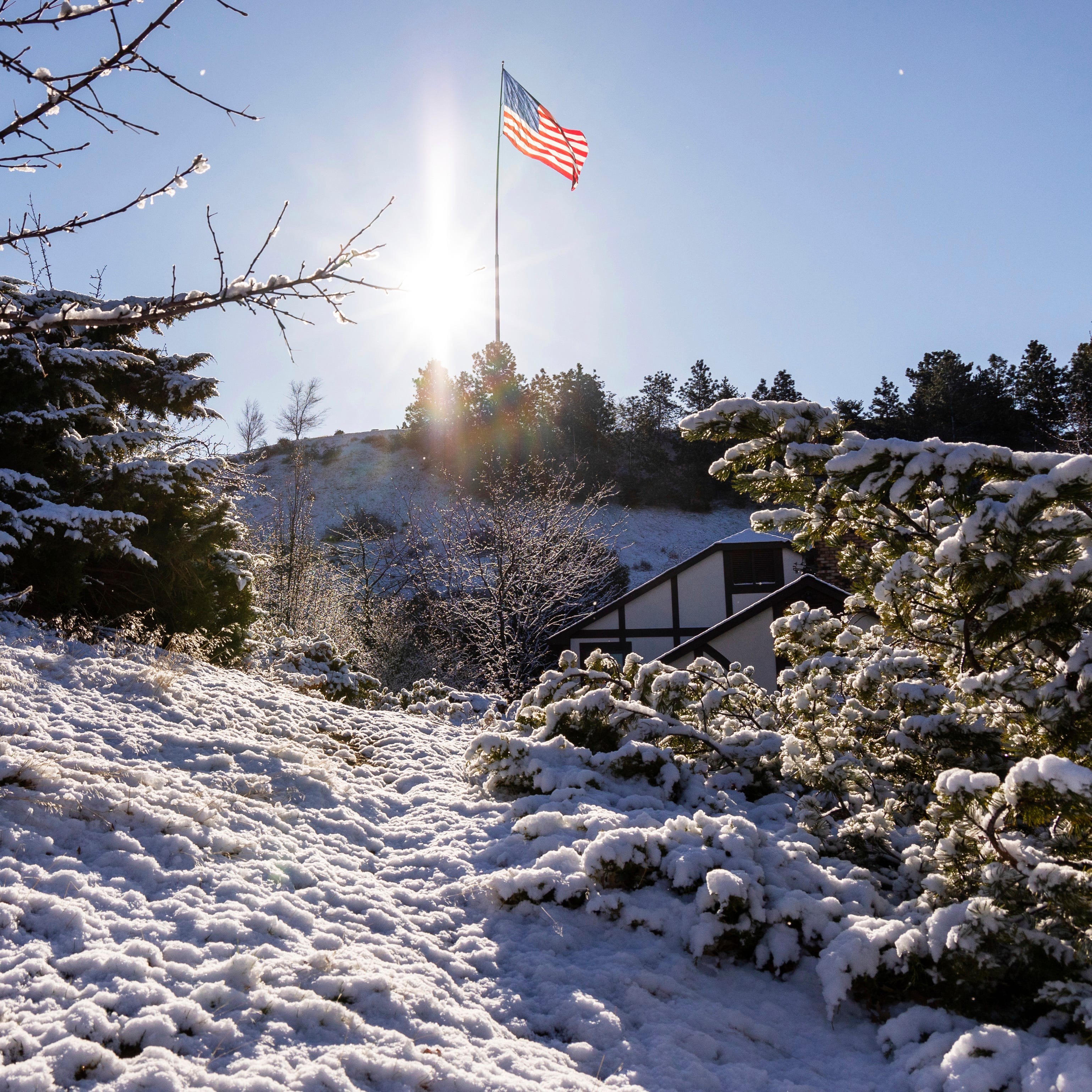 Snow covers the ground in Boise, Idaho, Thursday, April 13, 2023.