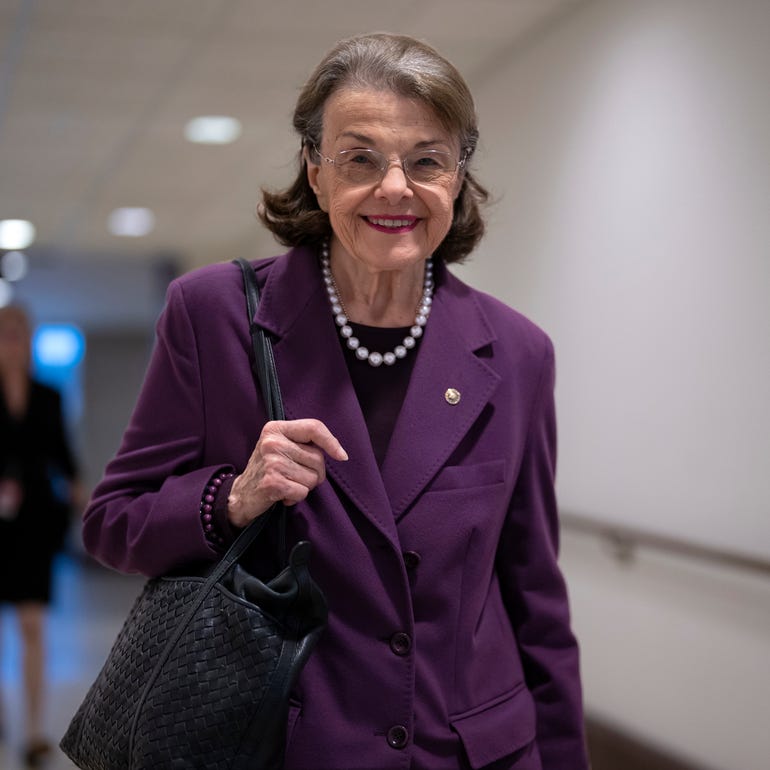 Sen. Dianne Feinstein, D-Calif., leaves a classified briefing on China, at the Capitol in Washington, Wednesday, Feb. 15, 2023.