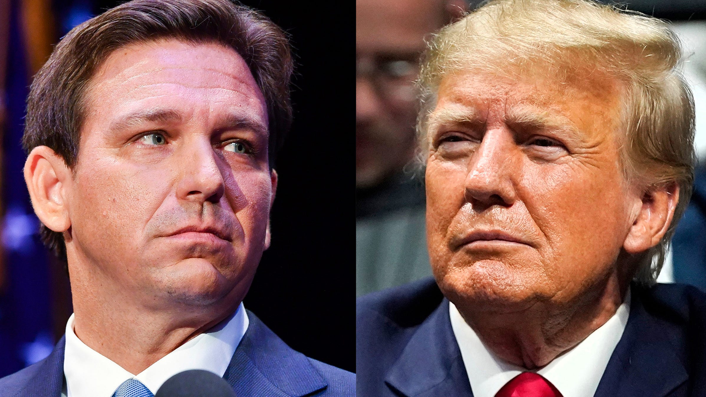 Florida Gov. Ron DeSantis and former President Donald Trump.