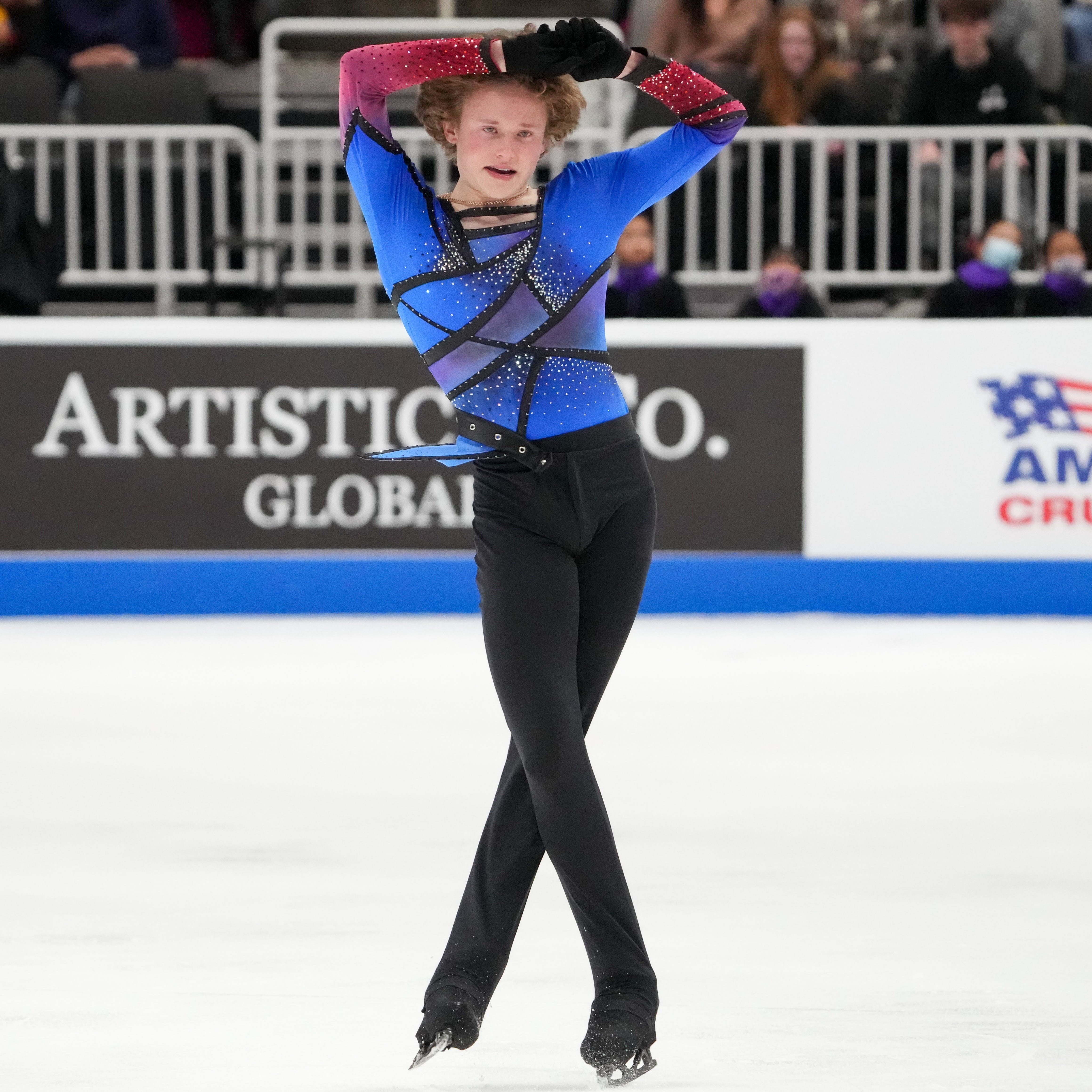 Ilia Malinin competes in the men's free skate during the U.S. figure skating championships in January.