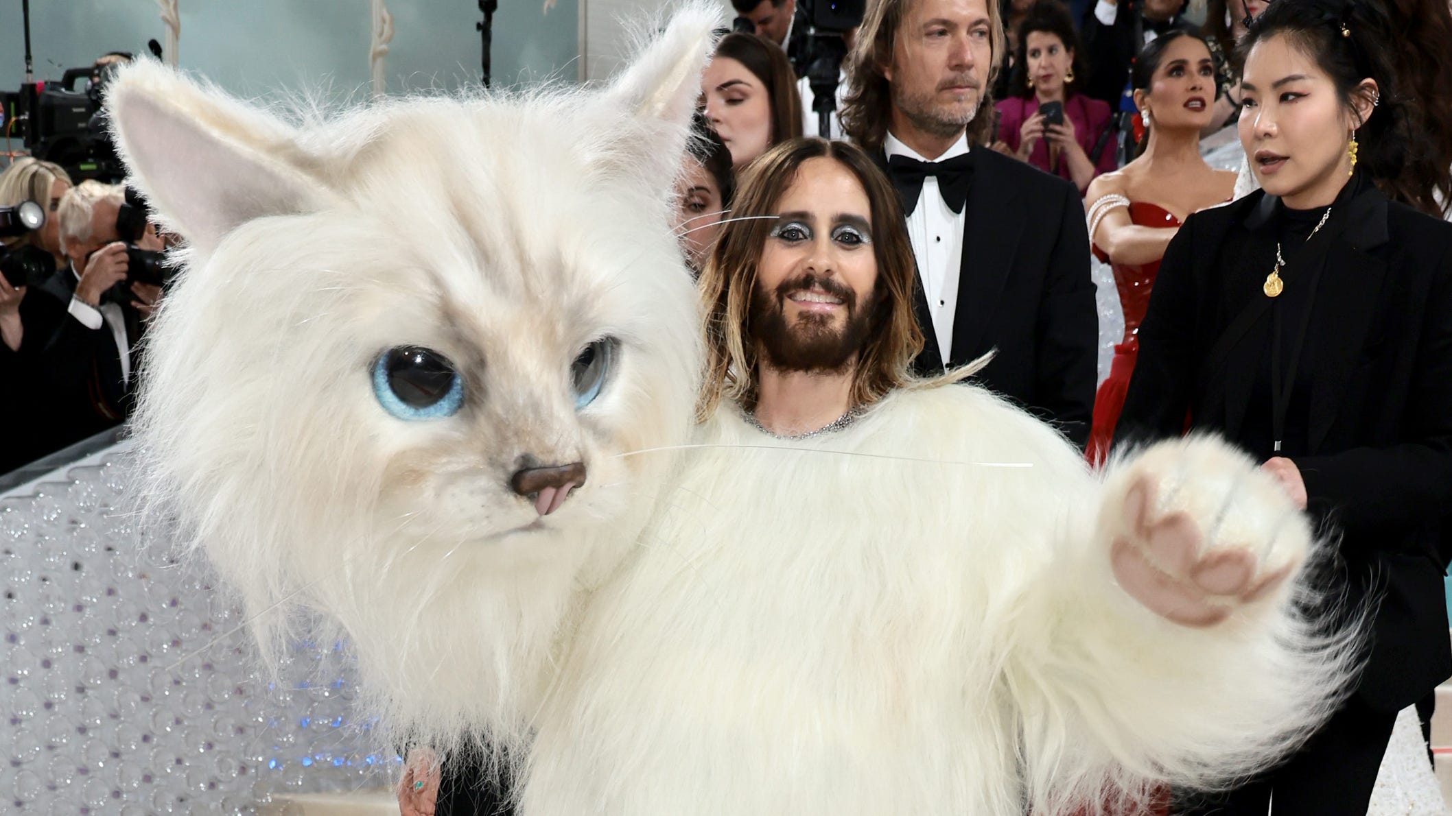 Jared Leto, dressed as Karl Lagerfeld's cat Choupette