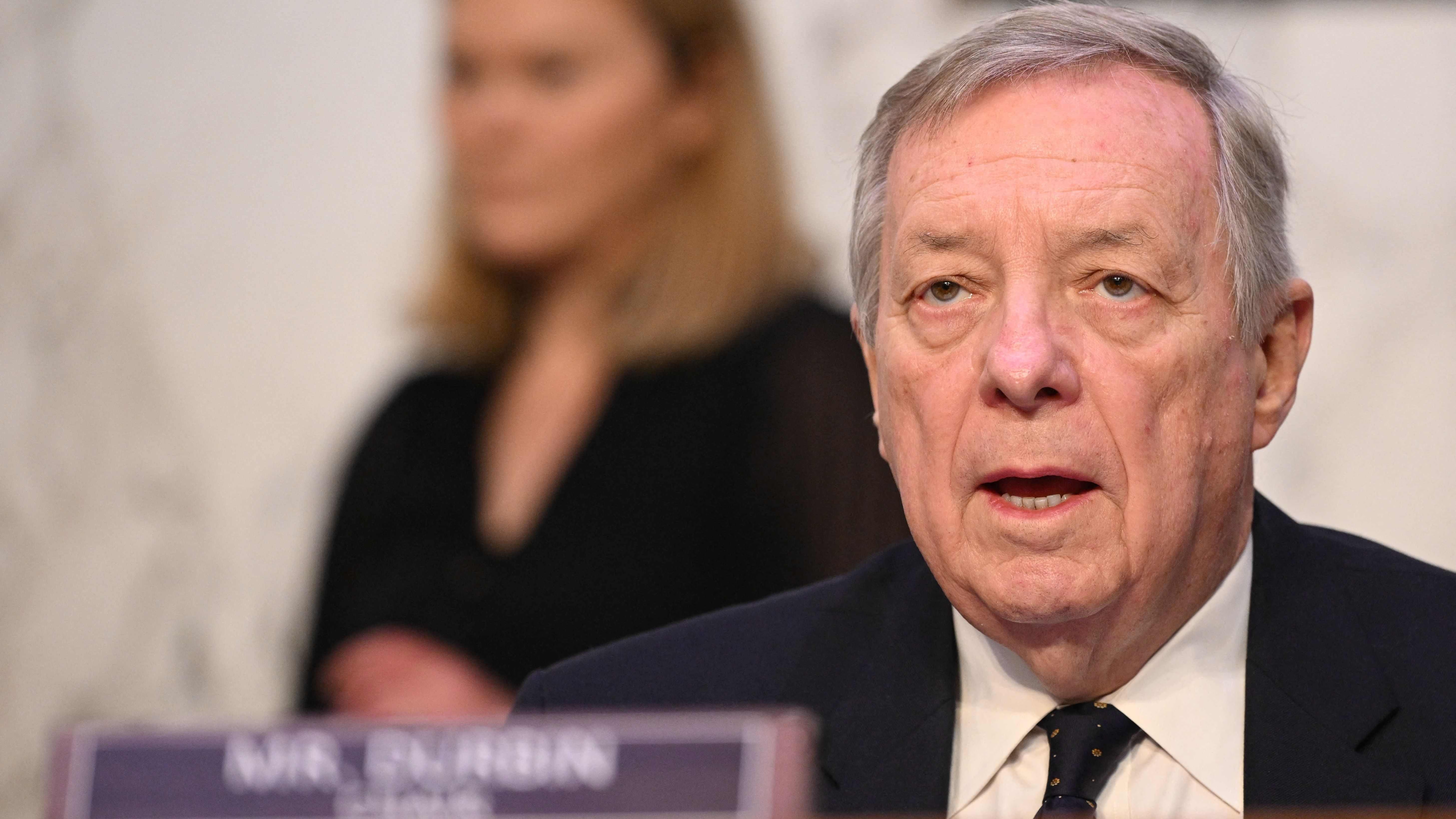 Chairman Dick Durbin, D-Ill., speaks during a Senate Judiciary Committee hearing regarding Supreme Court ethics reform on May 2, 2023.