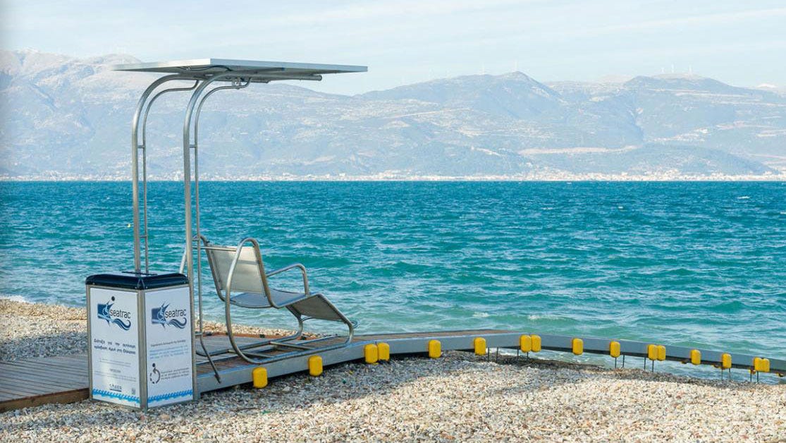 The Seatrac system allows for people with mobility issues to enter the water unassisted.