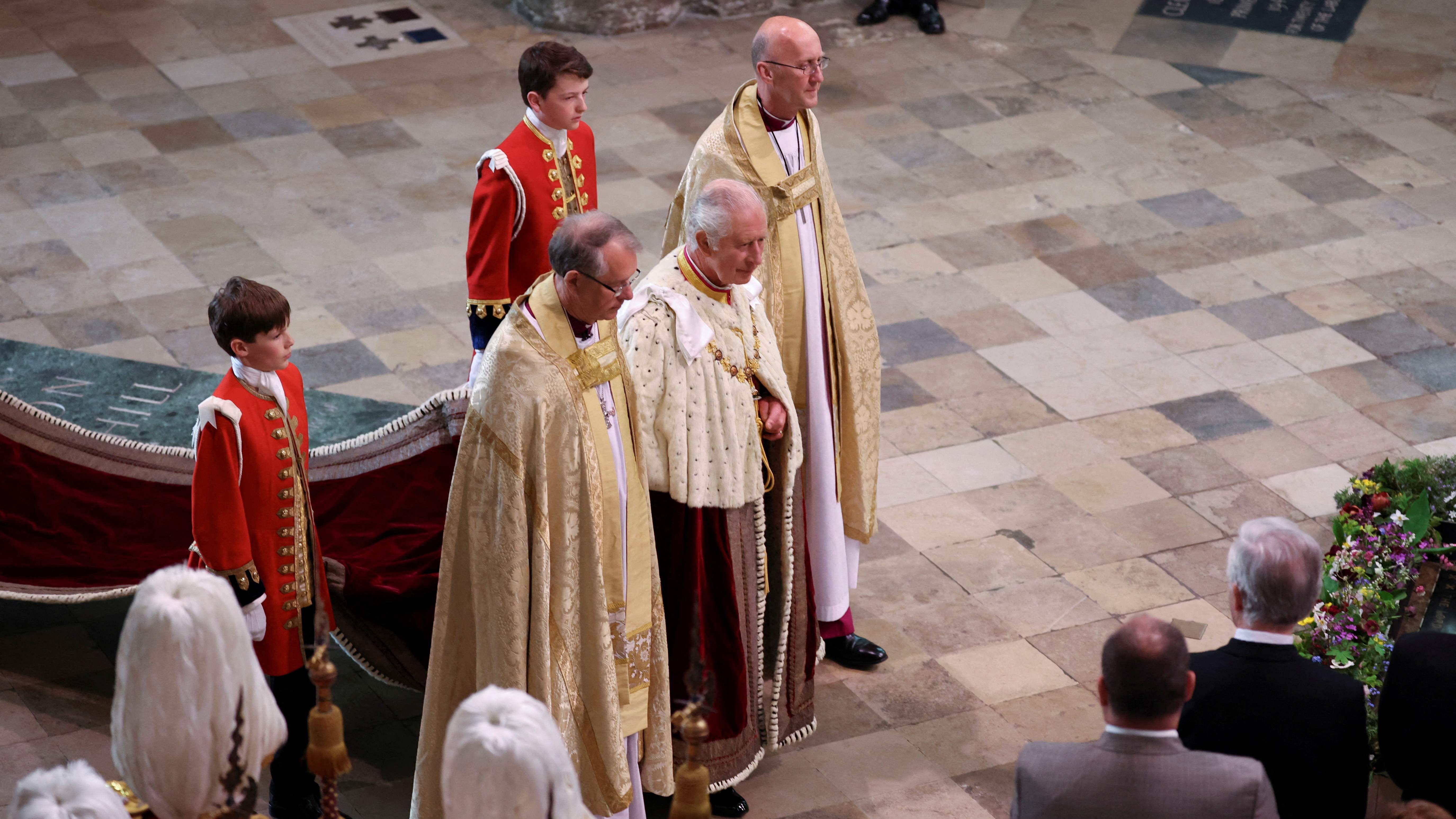 King Charles III arrives at Westminster Abbey in central London on May 6, 2023, for his coronation.