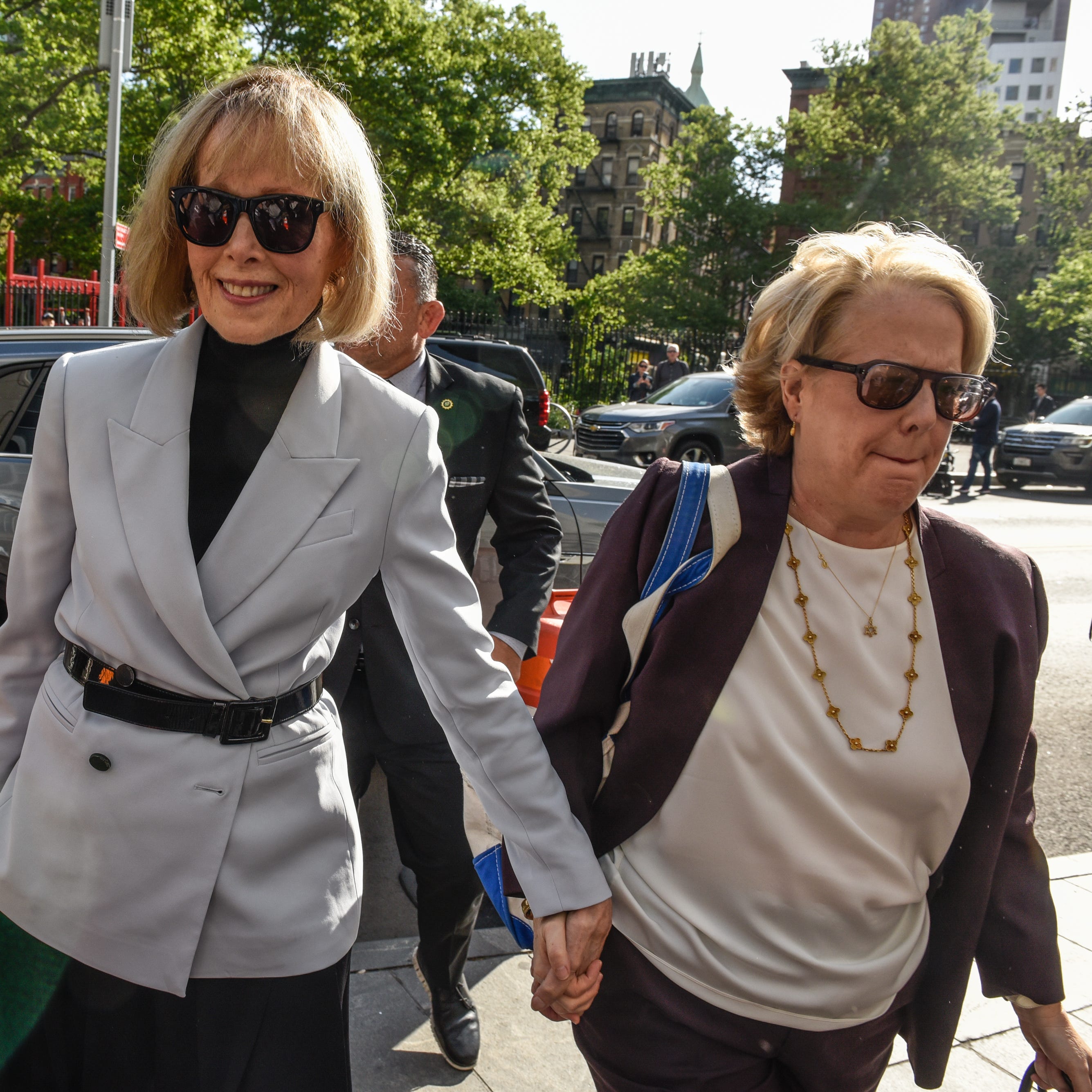 NEW YORK, NEW YORK - MAY 8: E. Jean Carroll arrives at Manhattan federal court on May 8, 2023 in New York City. Attorneys for E. Jean Carroll and Donald Trump are set to give closing arguments Monday morning in the battery and defamation trial against the former president in Manhattan federal court. (Photo by Stephanie Keith/Getty Images) ORG XMIT: 775975213 ORIG FILE ID: 1253154783