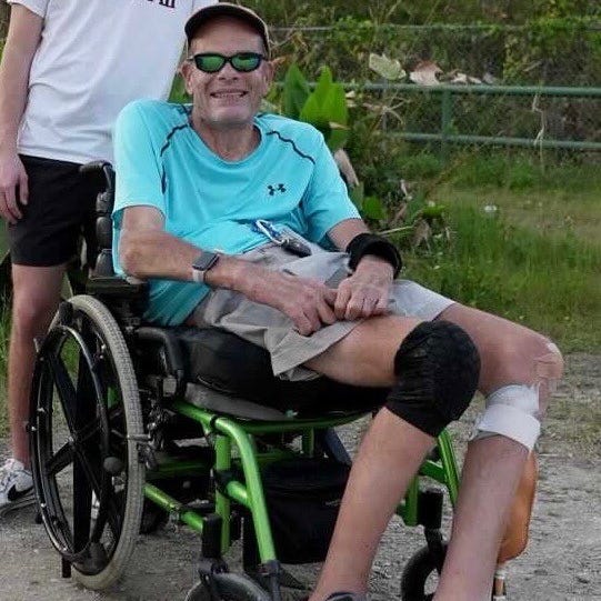 Rob Birk in his wheelchair.