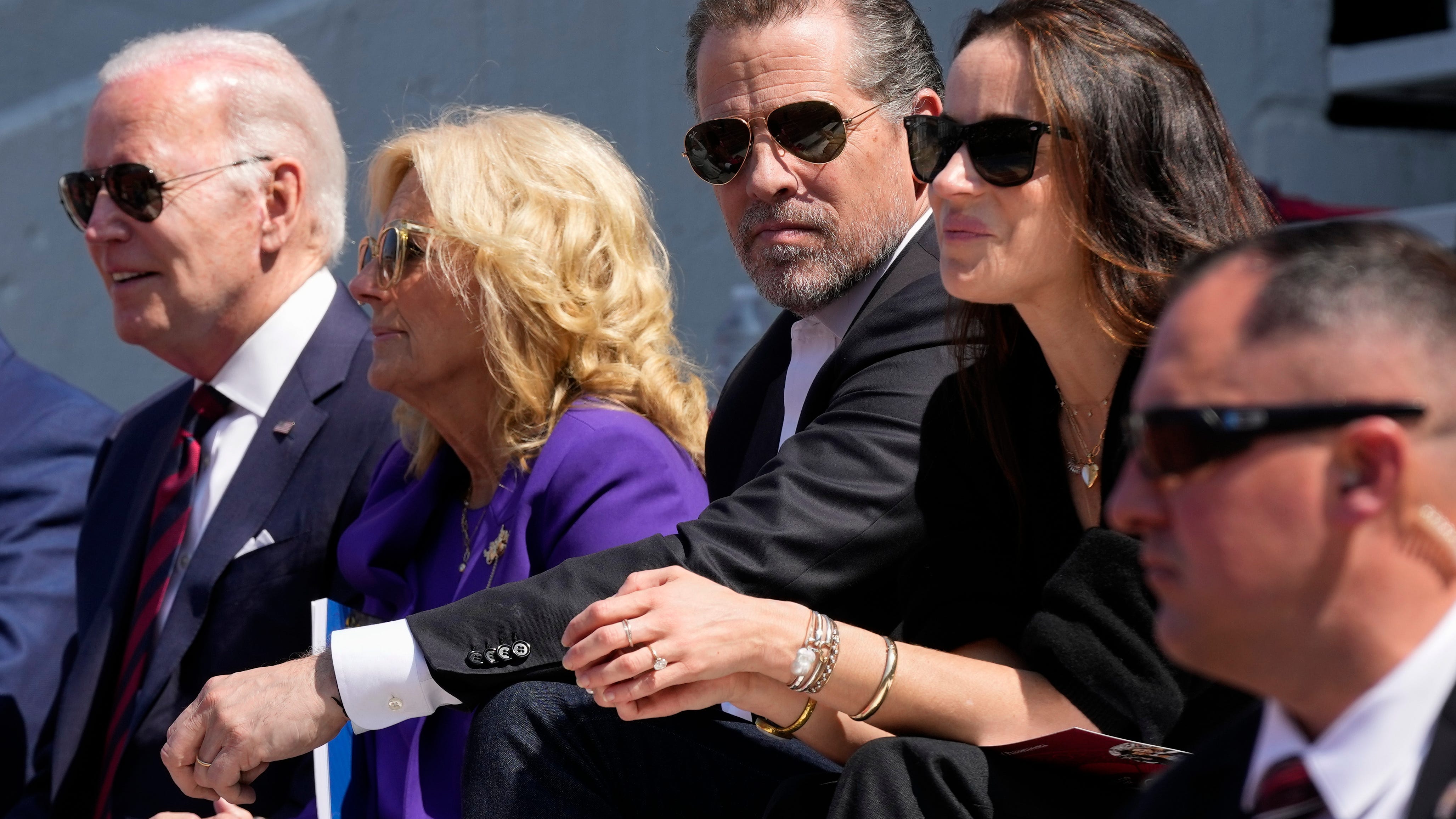 President Joe Biden attends his granddaughter Maisy Biden's commencement ceremony with first lady Jill Biden and children Hunter Biden and Ashley Biden at the University of Pennsylvania in Philadelphia on May 15, 2023.