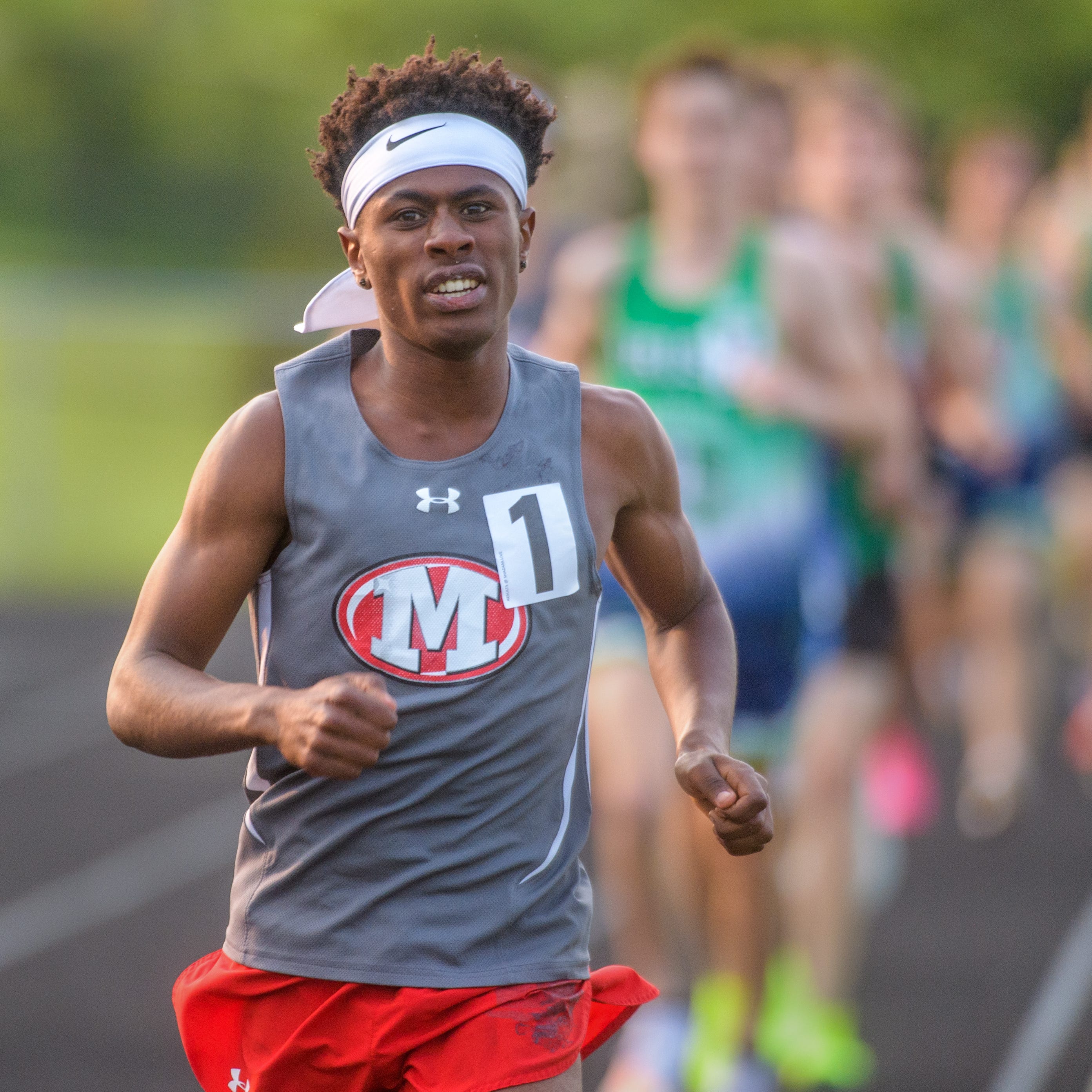 Metamora's Josh Weeks leads the pack in the 3200-meter run Wednesday, May 17, 2023 at the Class 2A Dunlap Track and Field Sectional at Dunlap High School.