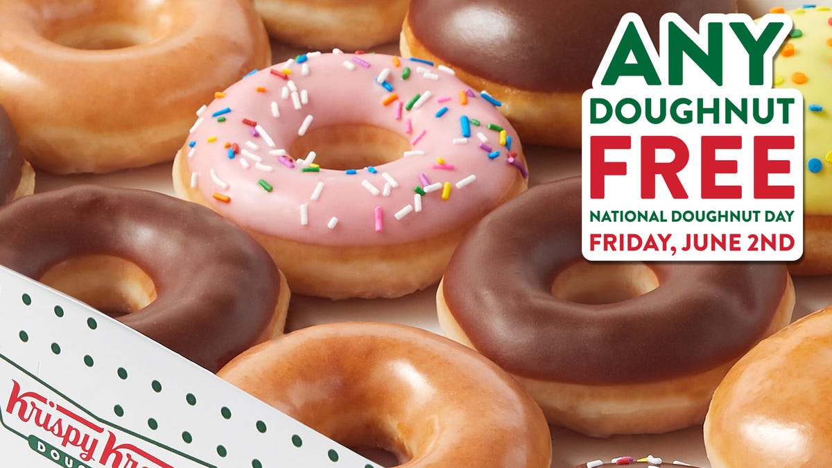 2023년 National Donut Day에 Dunkin', Krispy Kreme 등에서 무료 도넛 제공