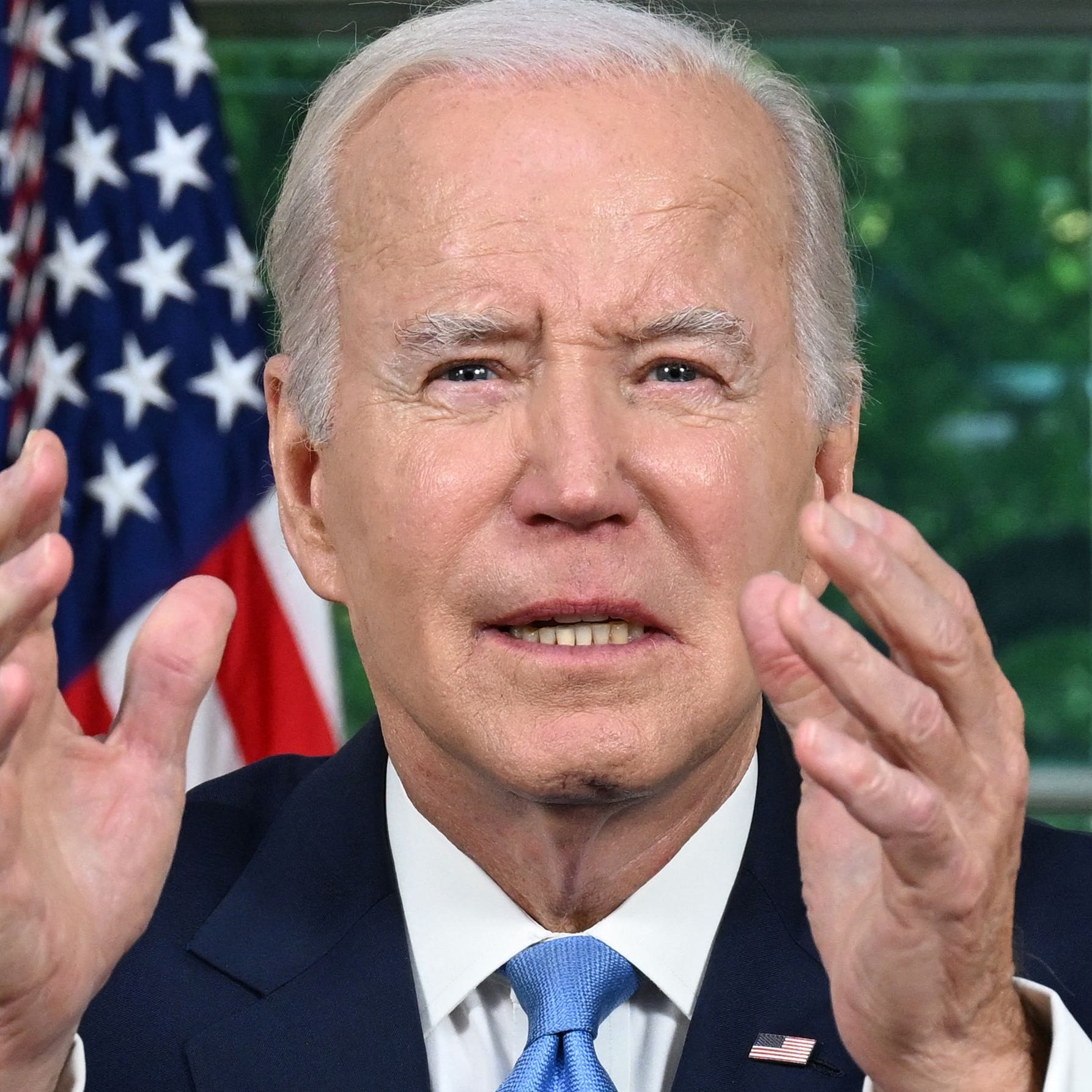 US President Joe Biden addresses the nation on averting default and the Bipartisan Budget Agreement, in the Oval Office of the White House in Washington, DC, June 2, 2023. (Photo by JIM WATSON / POOL / AFP) (Photo by JIM WATSON/POOL/AFP via Getty Images) ORIG FILE ID: AFP_33GV2CB.jpg