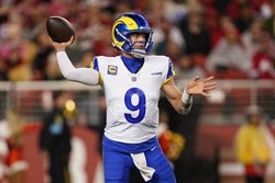 Los Angeles Rams quarterback Matthew Stafford (9). Mandatory Credit: Cary Edmondson-Imagn Images